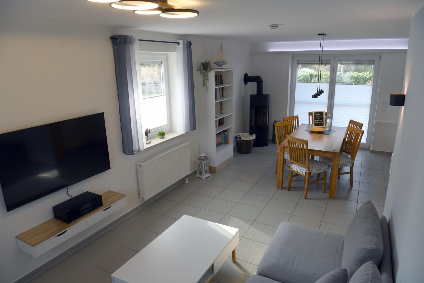 TV, DVD player, stereo