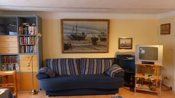 TV, DVD player, stereo