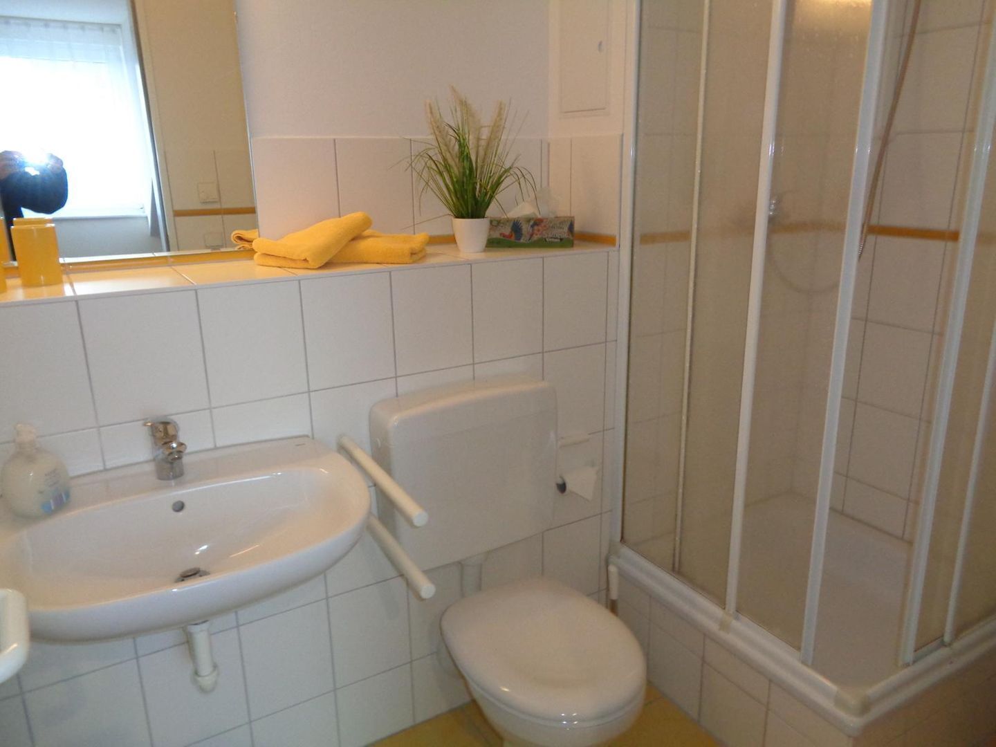 Dusche, Haartrockner, Handtücher