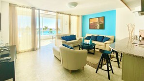 Living area - 703 Marbella 2 bedrooms Beachfront Beautiful Apartment (San Pedro de Macoris)