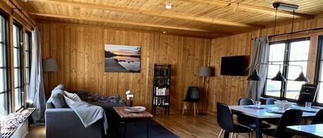 Fernseher, Kamin, Bücher