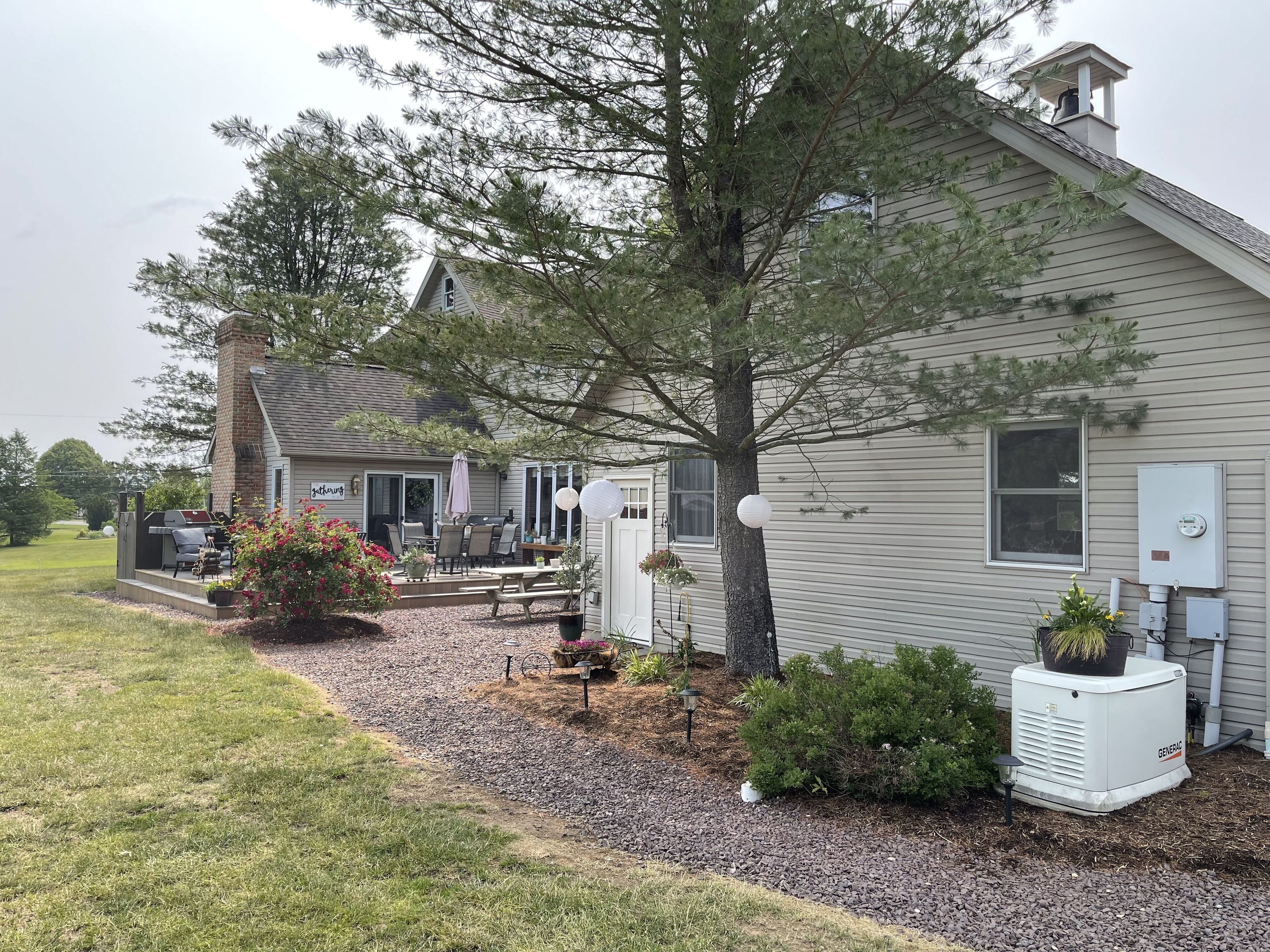 The back of our home and the entrance to the apartment 