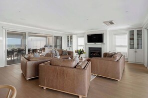 TV, fireplace, DVD player, table football - 'Shearwater' - Jervis Bay Beach Front (Callala Beach)