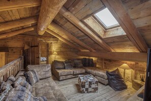 TV connectée, cheminée, chaîne hi-fi