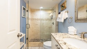 Bathtub, hair dryer, towels