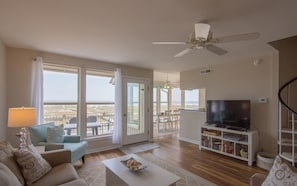 Condo, Multiple Beds, Kitchen, Ocean View | Living area - 102 Capt John Fripp Villa (Fripp Island)
