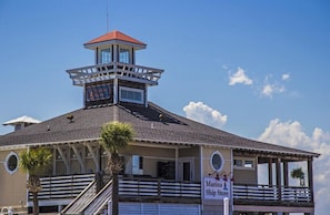 Enjoy stunning views from the lookout tower and relax in the covered outdoor seating area.