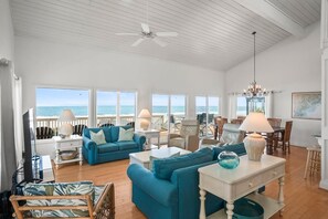 House, Multiple Beds, Balcony, Ocean View | Living area