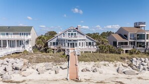 Exterior - 2-story 5 Bed, 5.5 Bath Oceanfront Home Sleeps 18, 4-seat Golf Cart is Included (Fripp Island)