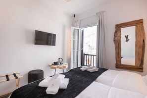 Standard Double with Balcony | Premium bedding, memory-foam beds, minibar, in-room safe - She Mykonos- Luxury Apartments (Mykonos)