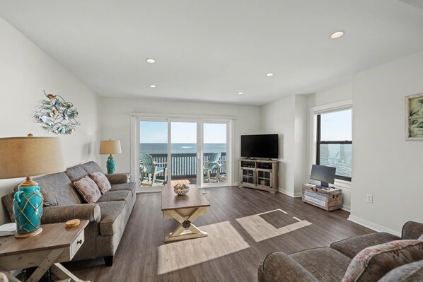 Maison, Plusieurs lits, balcon, vue sur l’océan | Aire de séjour