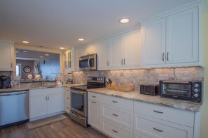 Condo, Multiple Beds, Balcony, Beach View | Private kitchen | Stovetop, coffee/tea maker - 640 Newhaven (Fripp Island)