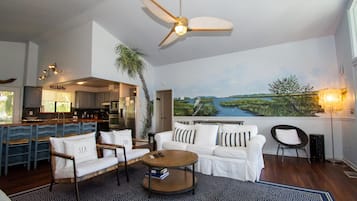 Ferienhaus, Mehrere Betten, Küche, Meerblick | Innenbereich