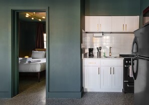 Fridge, microwave, oven, stovetop - 106 · Experience Time Travel: Retro Motel Apartment (Clearwater)