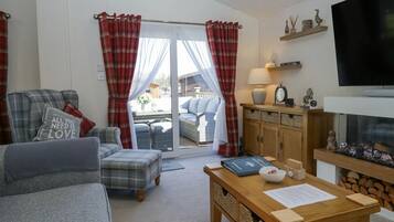 Smart TV, fireplace, Netflix, books