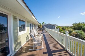 House, Multiple Beds, Kitchen, Partial Ocean View | Balcony view - Spacious Ocean View Home w/ New Furniture, Huge Deck, & Wifi (Fripp Island)