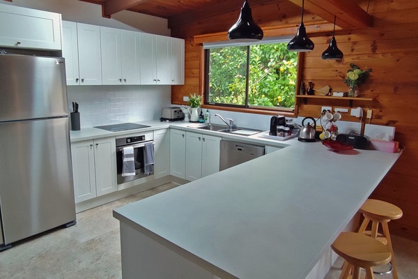 Kitchen - large fridge/freezer, induction cooktop, Asko oven