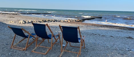 Beach nearby, sun-loungers