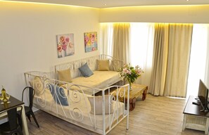 Apartment, 1 Bedroom, Partial Sea View | In-room safe, soundproofing, free WiFi, bed sheets - Princess Irini Sea Front (Rethymno)
