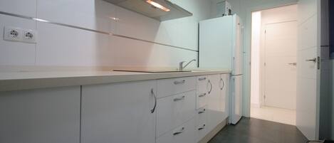 Fridge, microwave, coffee/tea maker, electric kettle