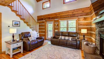 TV connectée, cheminée, jeux vidéo, livres