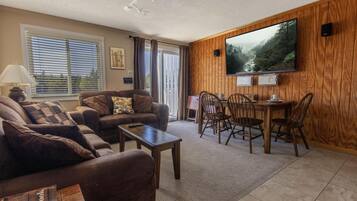 Televisión y chimenea