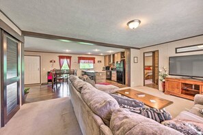Smart TV, DVD player, books, video library