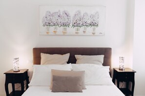 1 bedroom, hypo-allergenic bedding, down duvets, minibar