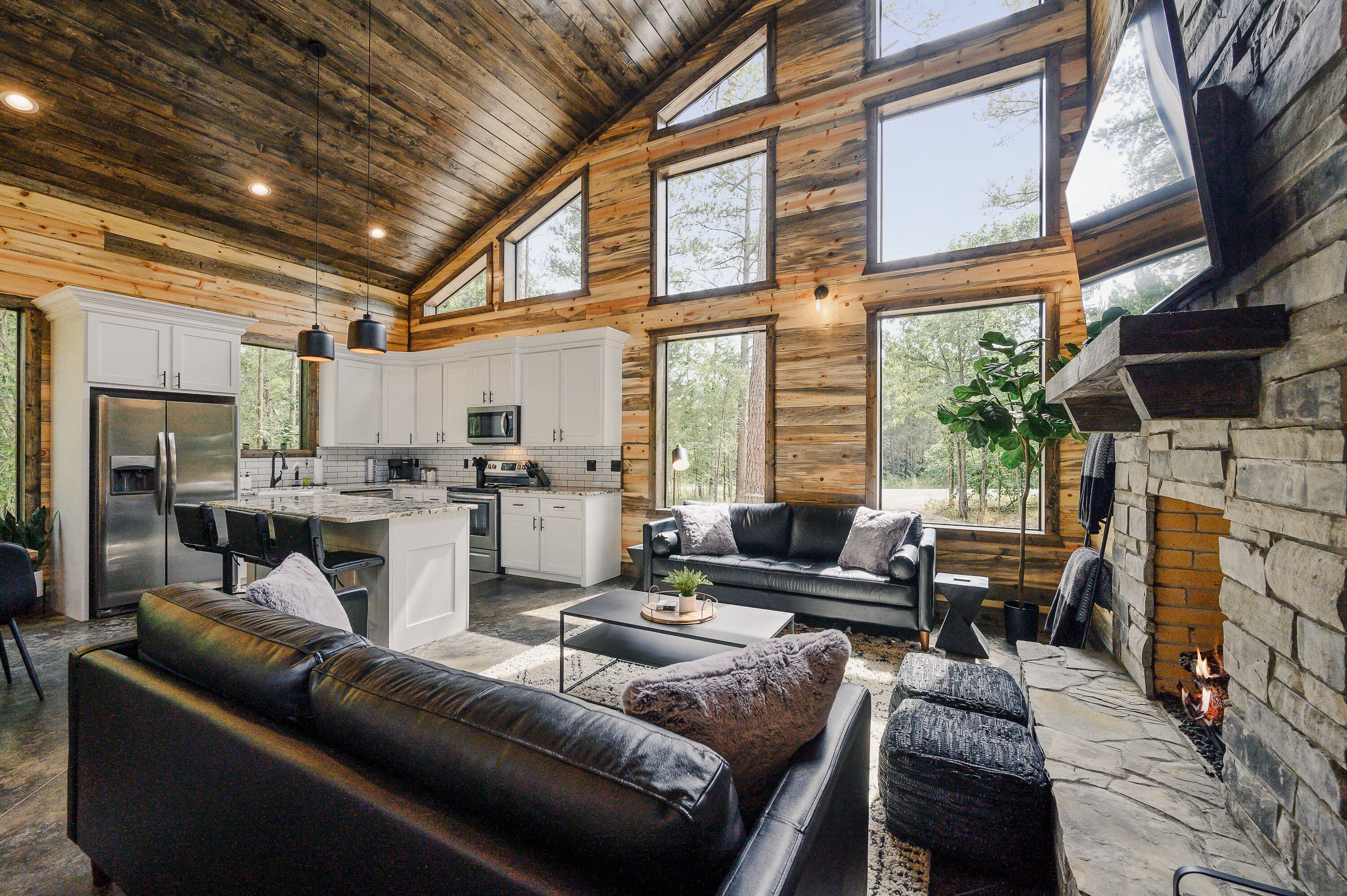 Smart TV, fireplace, video games