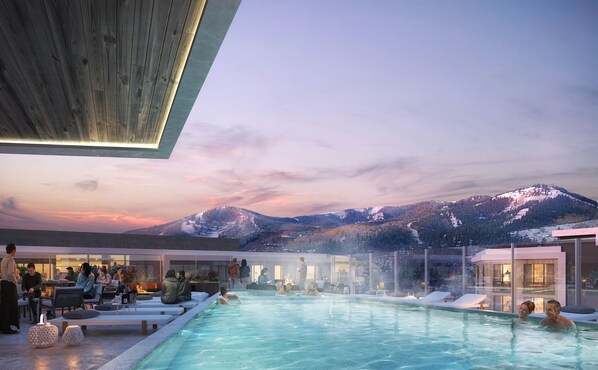Outdoor pool, a heated pool - NEW LISTING~5 Star Pendry Residence~SKI-IN SKI-OUT~ROOF TOP POOL~2 Kings~3 Bath (Park City)