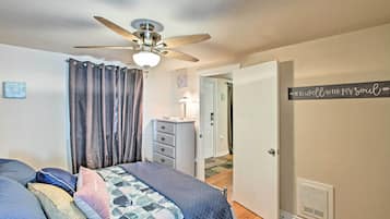 1 bedroom, iron/ironing board, travel crib, internet