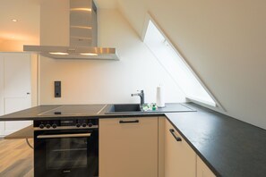 Fridge, oven, stovetop, dishwasher