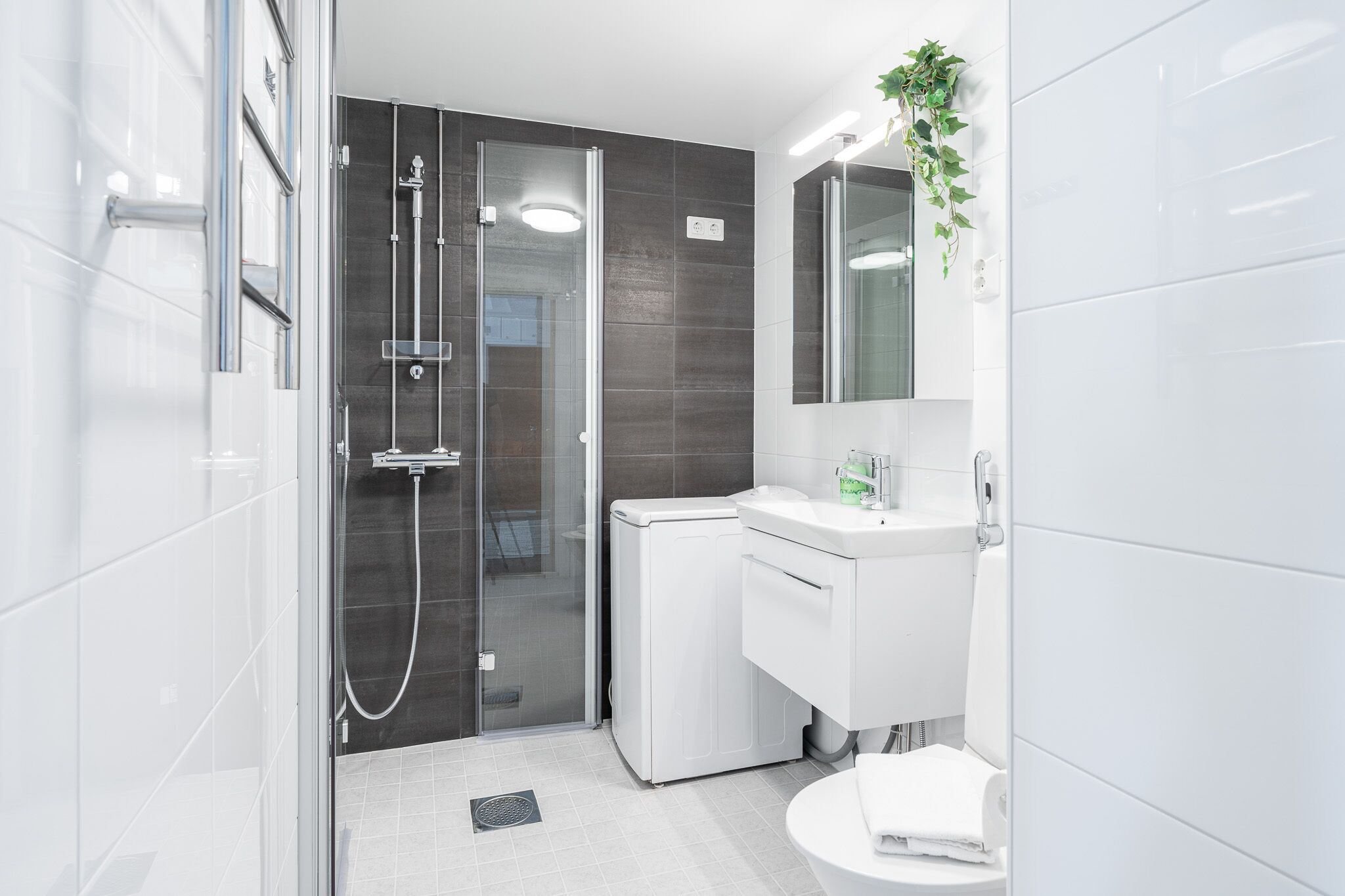 Deluxe Apartment | Bathroom | Shower, hair dryer, bidet, towels
