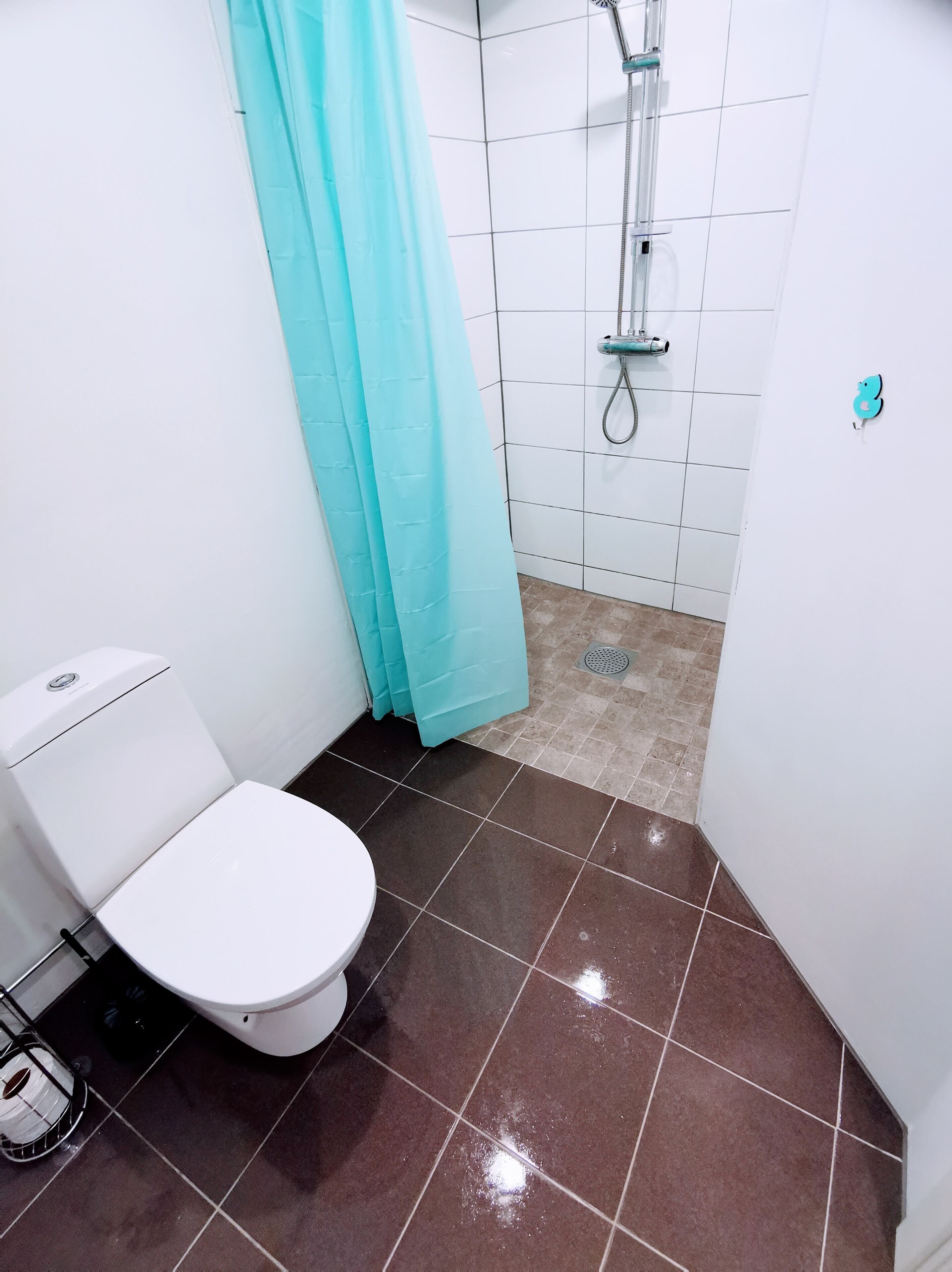 Douche, serviettes fournies