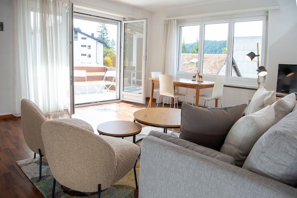 Living area with a balcony