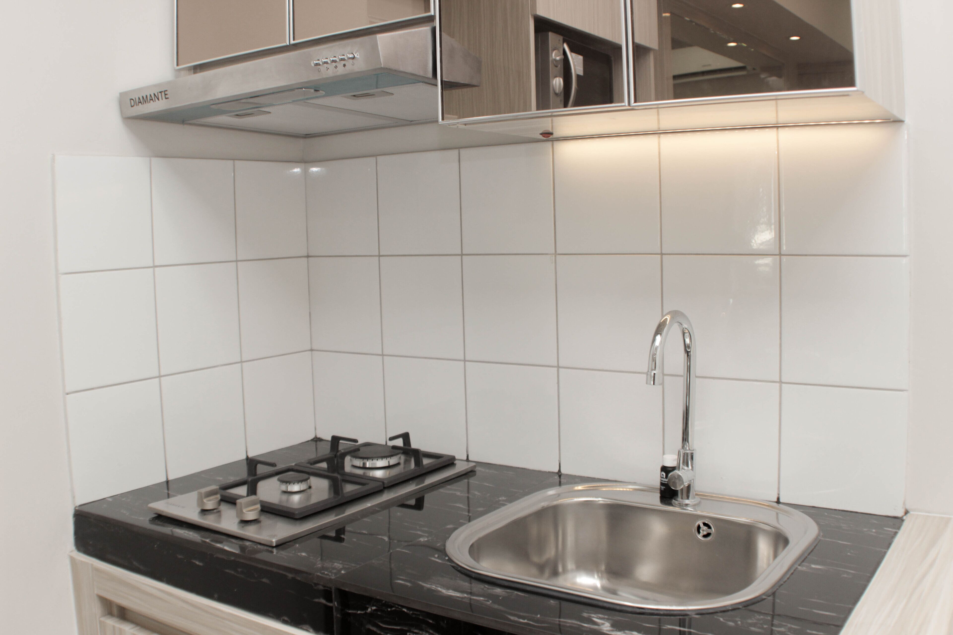 Fridge, stovetop, cookware/dishes/utensils