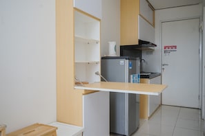 Room | Living area | TV - Fancy And Nice Studio At Skylounge Tamansari Apartment (Tangerang)