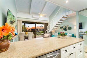 Interior - OCEAN and POOL View, remodeled 2 bdrm condo with A/C - PAPAKEA K406 (Lahaina)