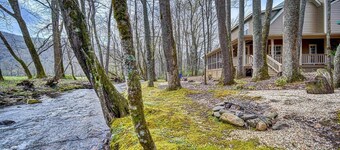 Creekfront Hayesville retreat w/ wrap-around porch and views!