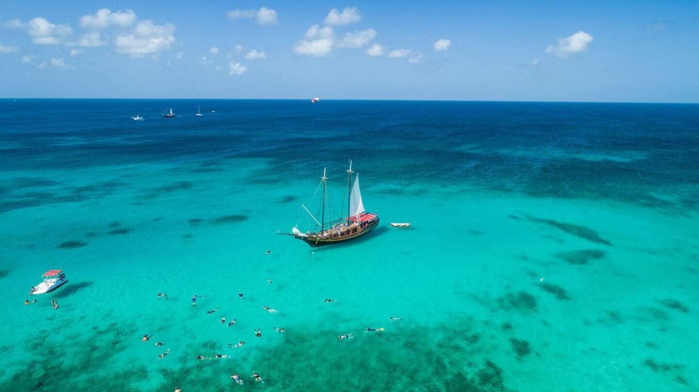 On the beach, sun loungers, beach towels