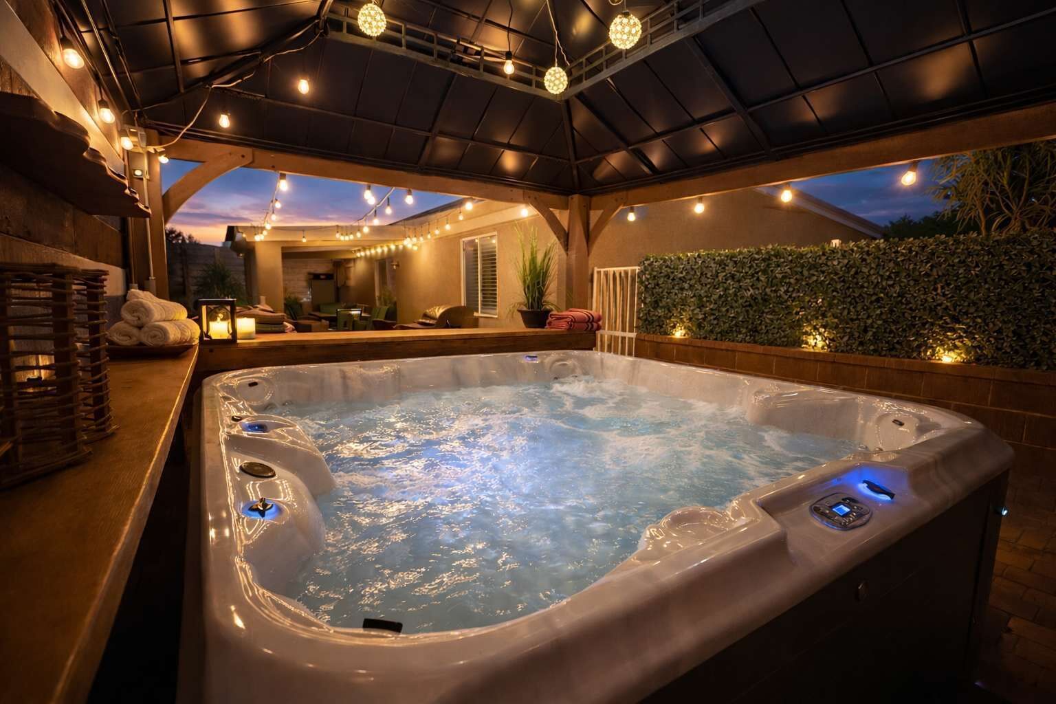 Outdoor spa tub