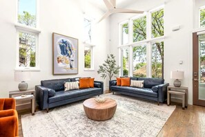 TV, fireplace, offices