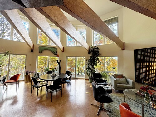 Osseo Lake Lodge  Unique Octagon Home with Sunset Views & Private Waterfront