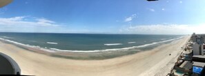 Enjoy unobstructed ocean views from this beachfront hotel.