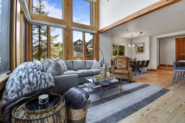 Smart TV, fireplace, computer monitors