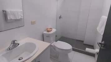 Basic Room | Bathroom | Shower, towels, soap, shampoo