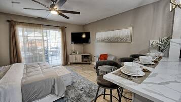 1 bedroom, iron/ironing board, travel crib, free WiFi