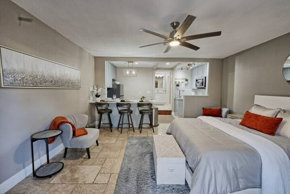1 bedroom, iron/ironing board, travel crib, free WiFi