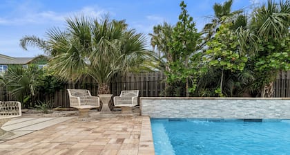 Private pool, private beach access across the street - by Sunshine Collective