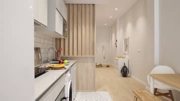 Frigorífico, microondas, horno y lavavajillas